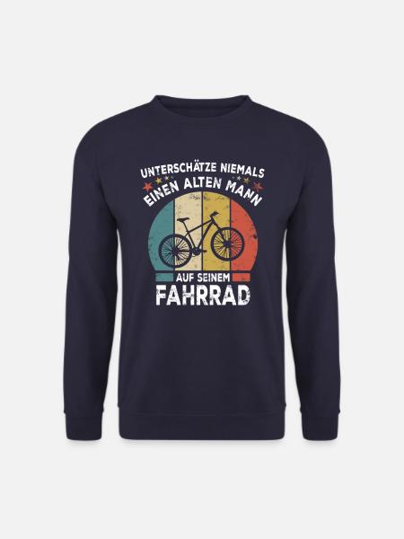 Alter Mann - Fahrrad -Retro Style - Unisex Pullover - Navy