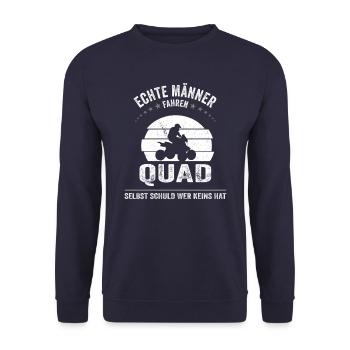 Quad ATV quadfahren offroad quad fahren Quadfahrer - Unisex Pullover - Navy - Vorne - Alina (178cm) & Michal (187cm)