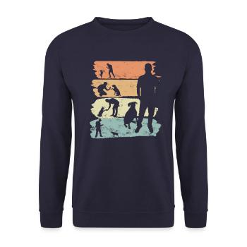 Hundetrainer Hundeschule Hundetraining Geschenk - Unisex Pullover - Navy - Vorne - Alina (178cm) & Michal (187cm)