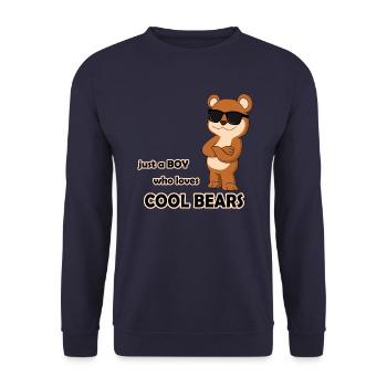 Just a boy who loves cool bears - Young Bears Fan - Unisex Sweatshirt - navy - Front - Alina (178cm) & Michal (187cm)
