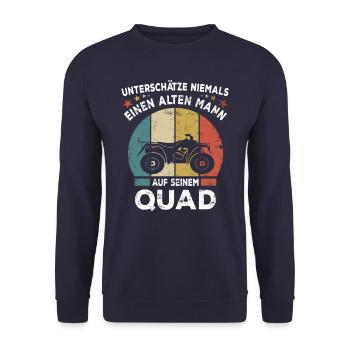 Quad fahren Quadfahrer Spruch als Geschenkidee - Unisex Pullover - Navy - Vorne - Alina (178cm) & Michal (187cm)