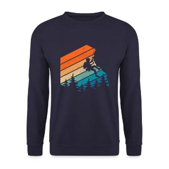 Klettern Bouldern Bergsteigen Geschenk - Unisex Pullover - Navy - Vorne - Alina (178cm) & Michal (187cm)