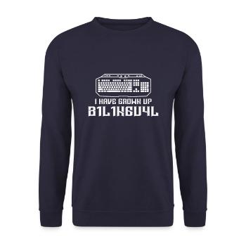 i have grown up bilingual 1337 - Gamer Sprüche - Unisex Pullover - Navy - Vorne - Alina (178cm) & Michal (187cm)