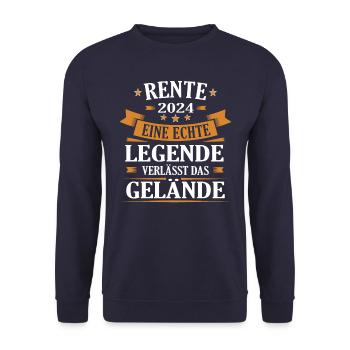 Rente 2024 - Legende verlässt das Gelände - Unisex Pullover - Navy - Vorne - Alina (178cm) & Michal (187cm)