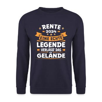 Rente 2024 - Rentner Abschied Legende Ruhestand - Unisex Pullover - Navy - Vorne - Alina (178cm) & Michal (187cm)