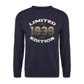 85th Birthday Original November 1939 Volume 39 - Unisex Sweatshirt - navy - Front - Alina (178cm) & Michal (187cm)