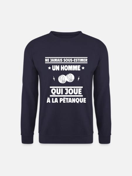 un homme qui joue à la pétanque - Sweat-shirt Unisexe - marine