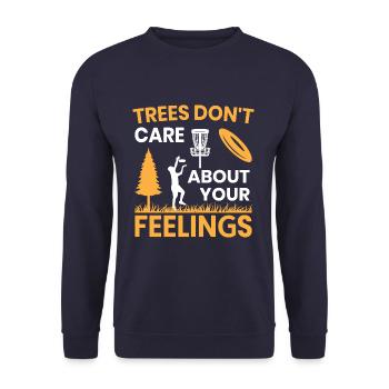 Funny Disc Golf Player Quote Disc Golfing - Unisex Pullover - Navy - Vorne - Alina (178cm) & Michal (187cm)
