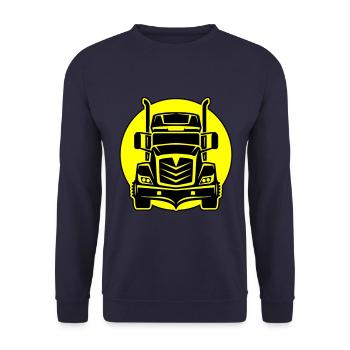 Trucker Truck Driver - Unisex Sweatshirt - navy - Front - Alina (178cm) & Michal (187cm)
