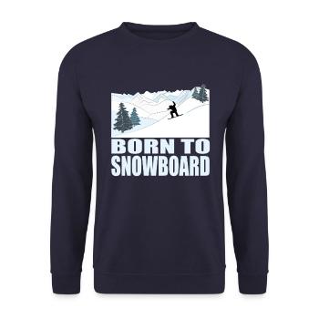 Born to Snowboard - Wintersport - Unisex Pullover - Navy - Vorne - Alina (178cm) & Michal (187cm)