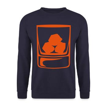 Glas Whisky Apero Alkohol - Unisex Pullover - Navy - Vorne - Alina (178cm) & Michal (187cm)
