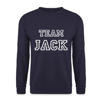 TEAM JACK Nom du chien Mâle TeamTricot - Sweat-shirt Unisexe - marine - Devant - Alina (178cm) & Michal (187cm)