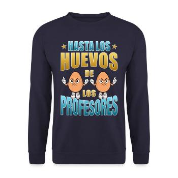Even the teachers' eggs - Unisex Sweatshirt - navy - Front - Alina (178cm) & Michal (187cm)