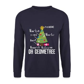 Christmas Math GeomeTree - Unisex Pullover - Navy - Vorne - Alina (178cm) & Michal (187cm)
