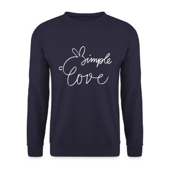 Kaninchen Simple Love Ich Liebe Hasen - Unisex Pullover - Navy - Vorne - Alina (178cm) & Michal (187cm)