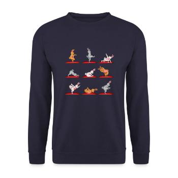 Rabbit Yoga Bunny Bunny Sports Bunny Gift - Unisex Sweatshirt - navy - Front - Alina (178cm) & Michal (187cm)