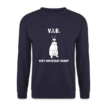 Rabbit with sunglasses funny gift - Unisex Sweatshirt - navy - Front - Alina (178cm) & Michal (187cm)