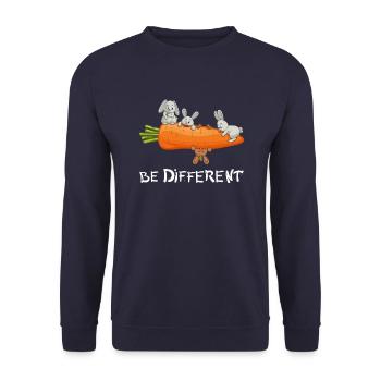 Be Different Funny Rabbit Cute Bunny Design - Unisex Sweatshirt - navy - Front - Alina (178cm) & Michal (187cm)