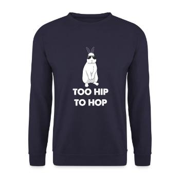 Too Hip To Cool Lapin Lapin Rengaine - Sweat-shirt Unisexe - marine - Devant - Alina (178cm) & Michal (187cm)