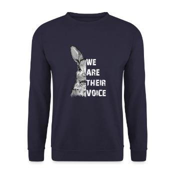 Rabbits We are their Voice Rabbits Animal Welfare - Unisex Sweatshirt - navy - Front - Alina (178cm) & Michal (187cm)