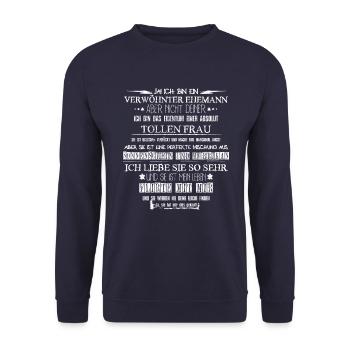 Ehemann vergeben Freund an tolle Frau Geschenk - Unisex Pullover - Navy - Vorne - Alina (178cm) & Michal (187cm)