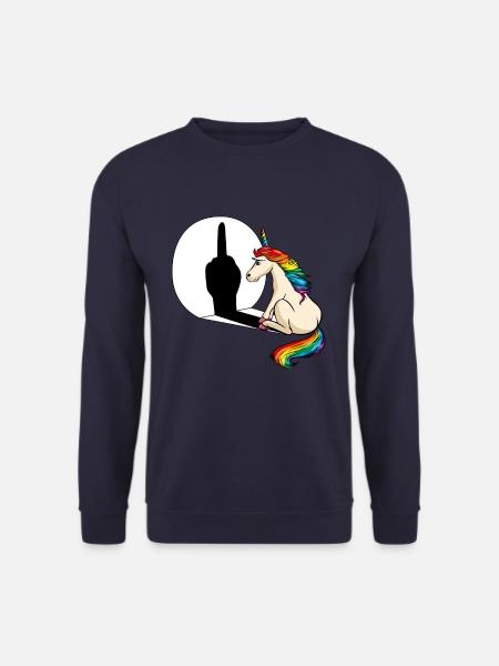 Einhorn Mittelfinger Schatten - Unisex Pullover - Navy