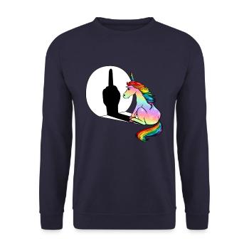 Majeur Licorne Majeur - Sweat-shirt Unisexe - marine - Devant - Alina (178cm) & Michal (187cm)
