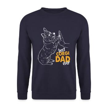 Best Corgi Dad Ever - Unisex Sweatshirt - navy - Front - Alina (178cm) & Michal (187cm)