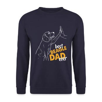 Best Beagle Dad Ever - Unisex Sweatshirt - navy - Front - Alina (178cm) & Michal (187cm)