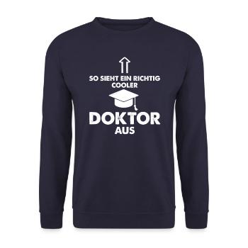 This is what a really cool doctor looks like - Unisex Sweatshirt - navy - Front - Alina (178cm) & Michal (187cm)