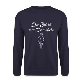 Der Stall ist meine Fitnessstudio - Unisex Pullover - Navy - Vorne - Alina (178cm) & Michal (187cm)