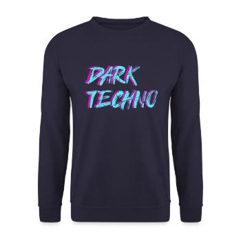 Darktechno Techno Tekke Raver Party Techno Girl - Unisex Pullover - Navy - Vorne - Alina (178cm) & Michal (187cm)