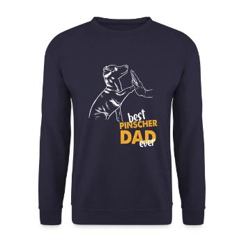 Best Pinscher Dad Ever Doberman Papa Pinscher - Unisex Pullover - Navy - Vorne - Alina (178cm) & Michal (187cm)