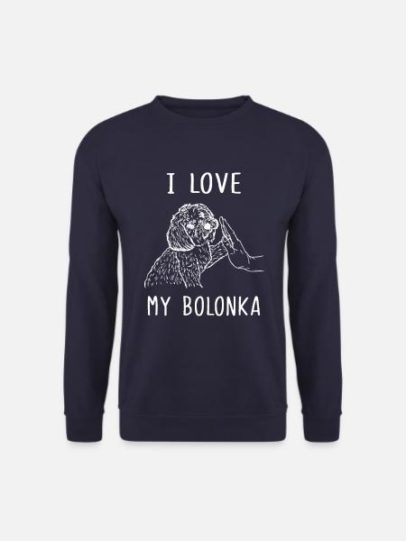I Love My Bolonka Zwetna Papa Bolonka Mama - Unisex Pullover - Navy