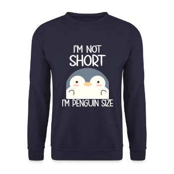 I'm Not Short I'm Penguin Size - Unisex Pullover - Navy - Vorne - Alina (178cm) & Michal (187cm)
