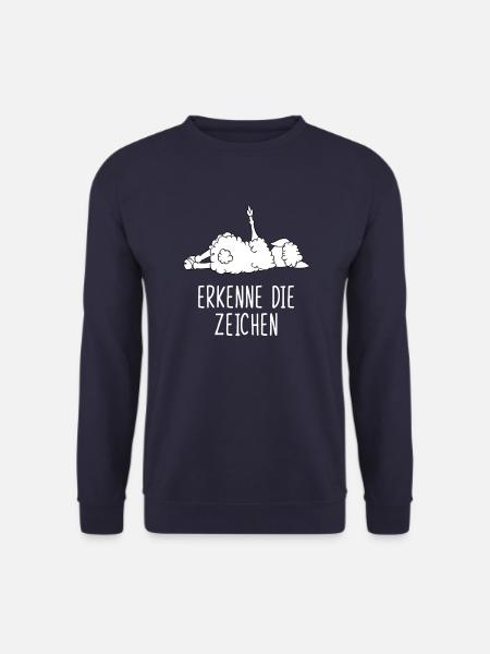 Erkenne die Zeichen Schaf Mittelfinger - Unisex Pullover - Navy