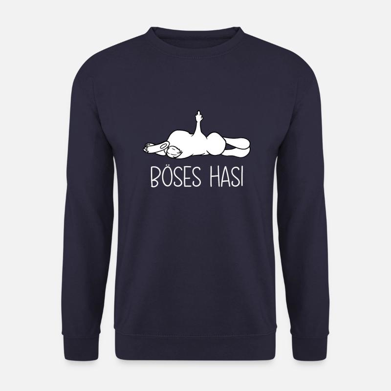 Böses Hasi Hase mit Mittelfinger - Unisex Pullover - Navy