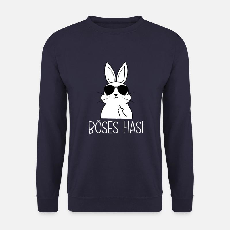 Böses Hasi Hase mit Mittelfinger - Unisex Pullover - Navy