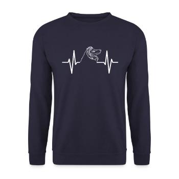 Sheltie Heartbeat Sheltie Rythme cardiaque - Sweat-shirt Unisexe - marine - Devant - Alina (178cm) & Michal (187cm)