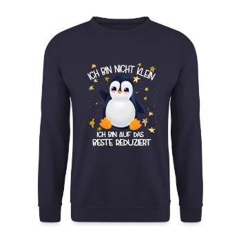 Ich bin nicht klein ich bin aufs beste reduziert - Unisex Pullover - Navy - Vorne - Alina (178cm) & Michal (187cm)