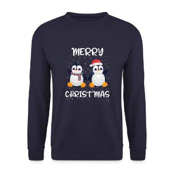 Merry Christmas - Sweat-shirt Unisexe - marine - Devant - Alina (178cm) & Michal (187cm)