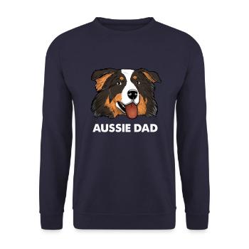 Aussie Dad Australian Shepherd Papa - Unisex Sweatshirt - navy - Front - Alina (178cm) & Michal (187cm)