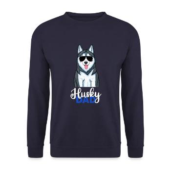 Husky Papa Sibérien Husky Papa - Sweat-shirt Unisexe - marine - Devant - Alina (178cm) & Michal (187cm)