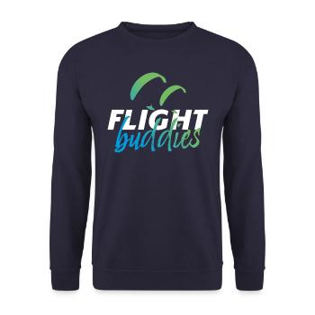 FLIGHT buddies Gleitschirmflieger Freunde - Unisex Pullover - Navy - Vorne - Alina (178cm) & Michal (187cm)