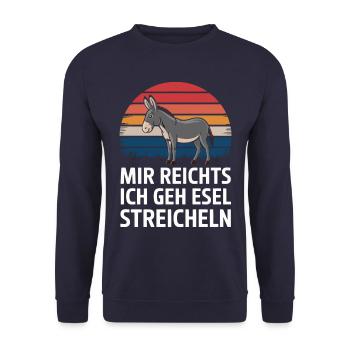 Donkey Donkey Mule Muli - Unisex Sweatshirt - navy - Front - Alina (178cm) & Michal (187cm)