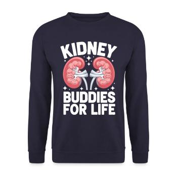 Nierenspender Niere Organspender - Unisex Pullover - Navy - Vorne - Alina (178cm) & Michal (187cm)