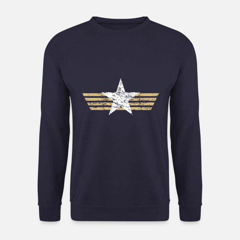 Captain Pilot Wings Star - Unisex Pullover - Navy