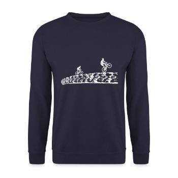 mountain bike - Unisex Sweatshirt - navy - Front - Alina (178cm) & Michal (187cm)