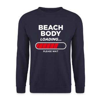 Beach body Loading - Unisex Sweatshirt - navy - Front - Alina (178cm) & Michal (187cm)