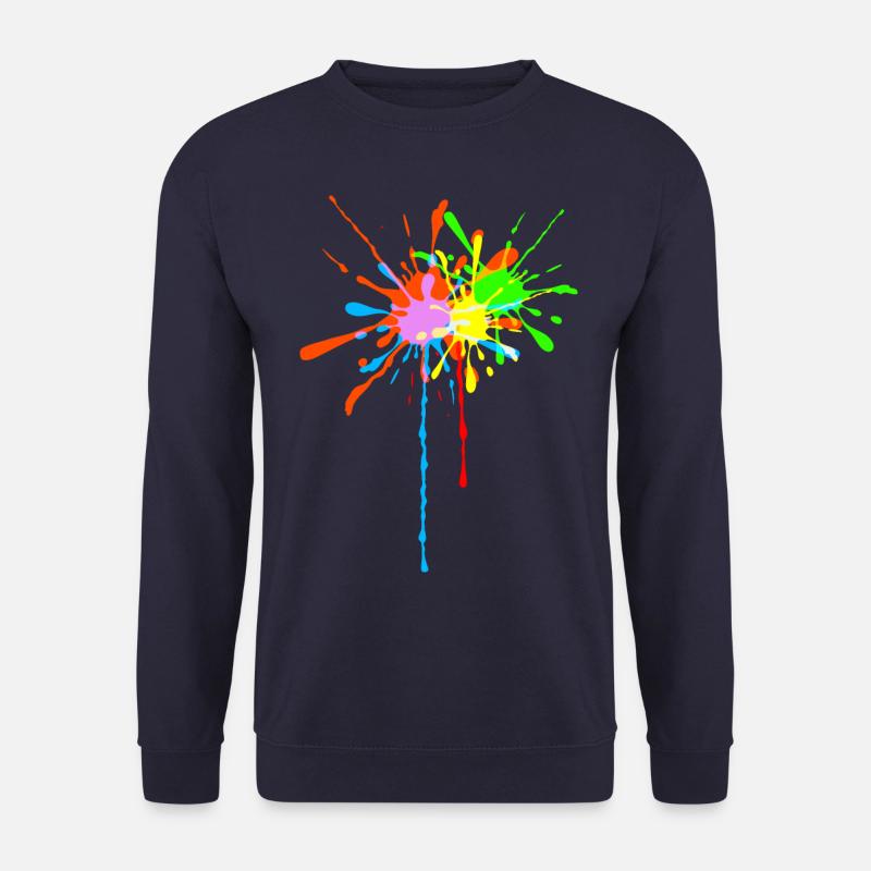 Éclaboussures de peinture, coloré, éclaboussures de couleurs, élégant, couleur - Sweat-shirt Unisexe - marine